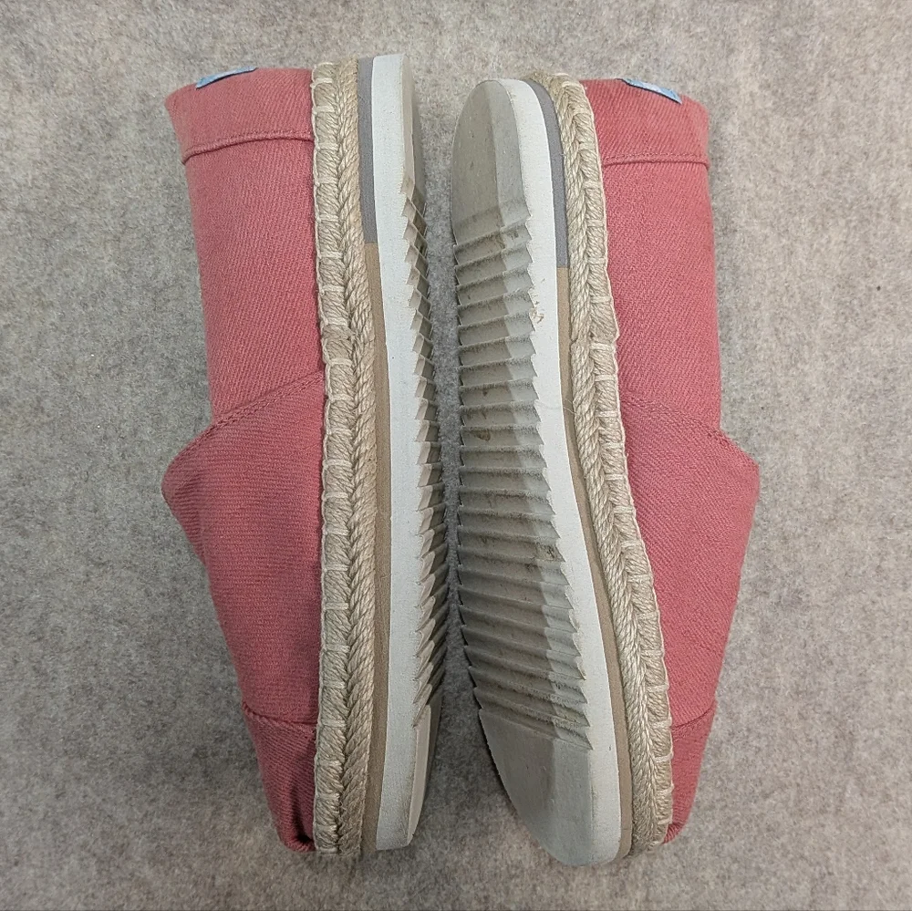 TOMS Women's Coral Canvas Rope Sole Espadrilles Beachy Natural Flats Size 6